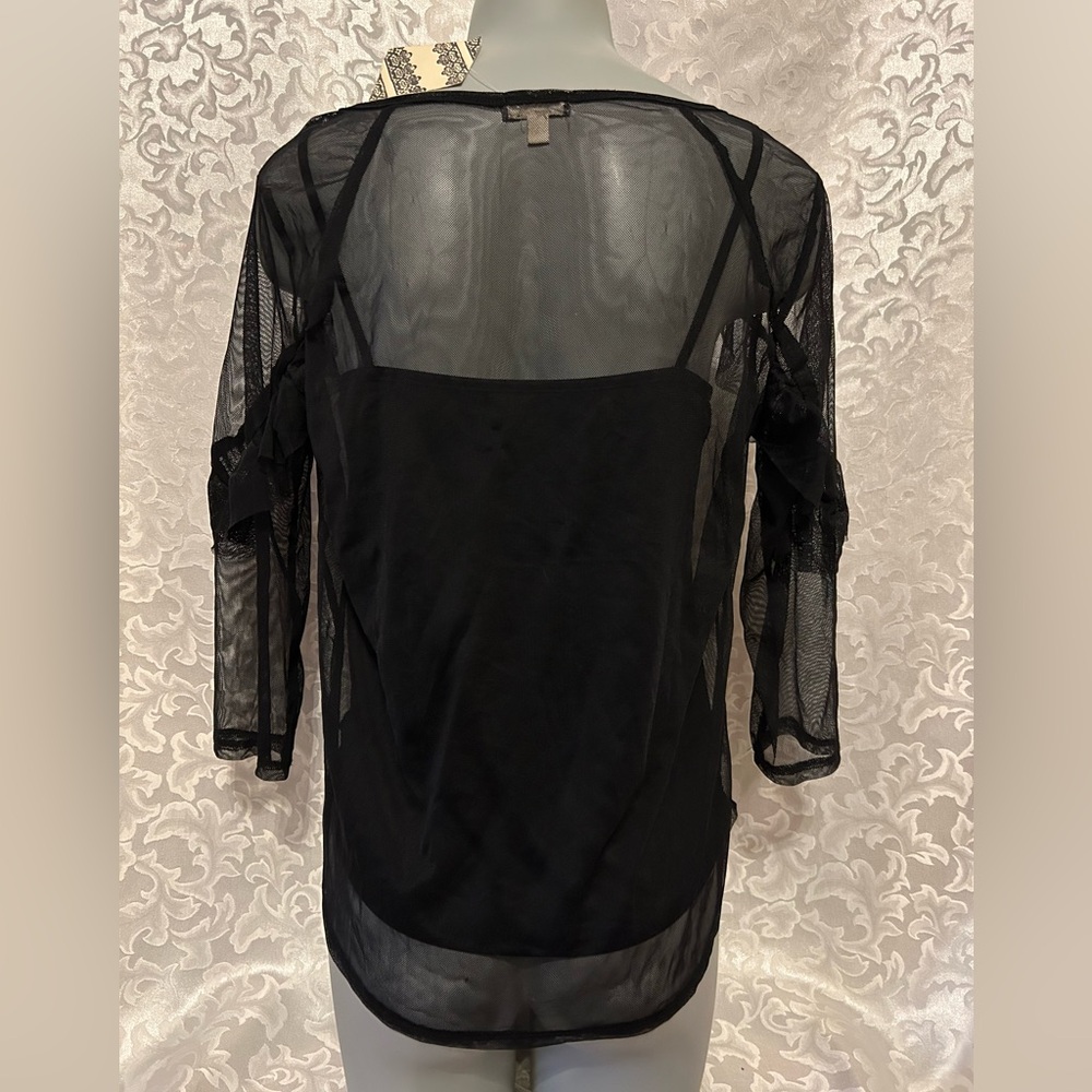 Eyeshadow Two-in-One Ruffled Blouse, Medium - Picture 3 of 6